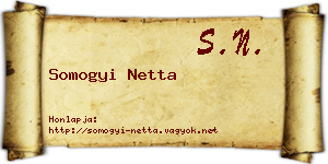 Somogyi Netta névjegykártya